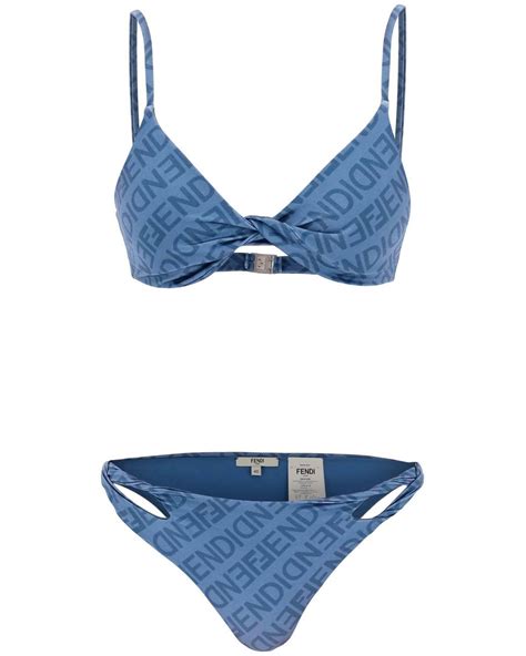 blue and white fendi bikini|fendi high waisted swimsuit.